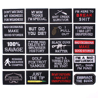 20 Pieces Tactical Morale Embroidery Iron-on Patch Military Funny Patch Full Embroidered Appliques for Tactical Gear