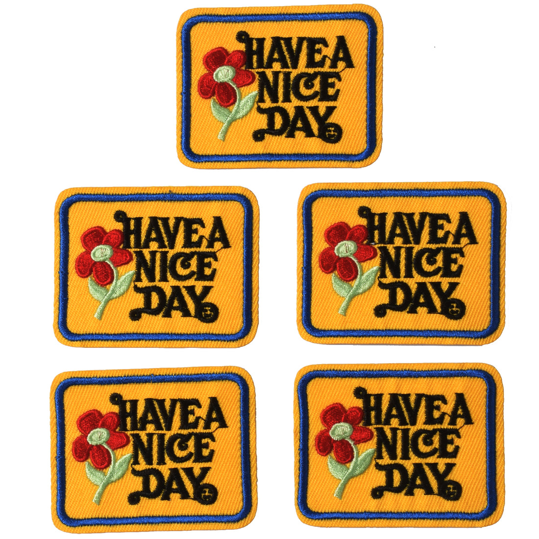 J.CARP Have a Nice Day Patches, Size 2.4 by 2.0 Inch, 5PCS