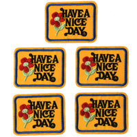 J.CARP Have a Nice Day Patches, Size 2.4 by 2.0 Inch, 5PCS