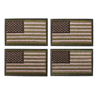 4 Pack American US Flag Patch, Embroidered Sew on Iron on Patches, 4PCS Green