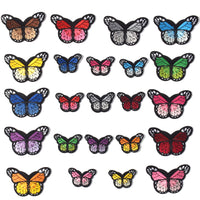 Butterfly Iron on Patches, Embroidered Sew Applique Repair Patch, 24PCS