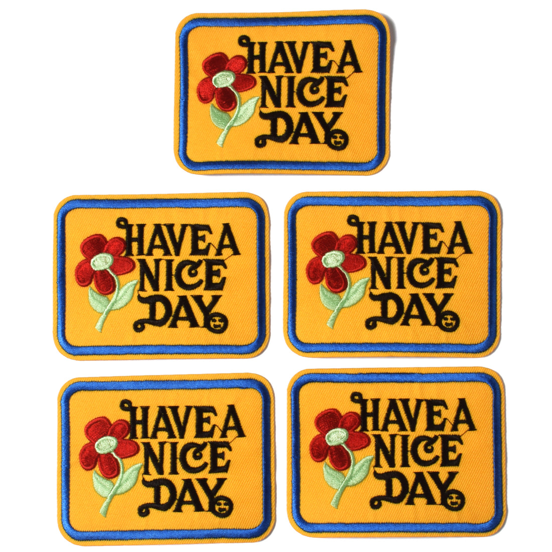 J.CARP Have a Nice Day Patches, Size 2.8 by 3.5 inch, 5PCS