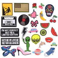 Cool Embroidered Iron on Patches, Cute Sewing Applique for Clothes Dress, Music Theme 27PCS