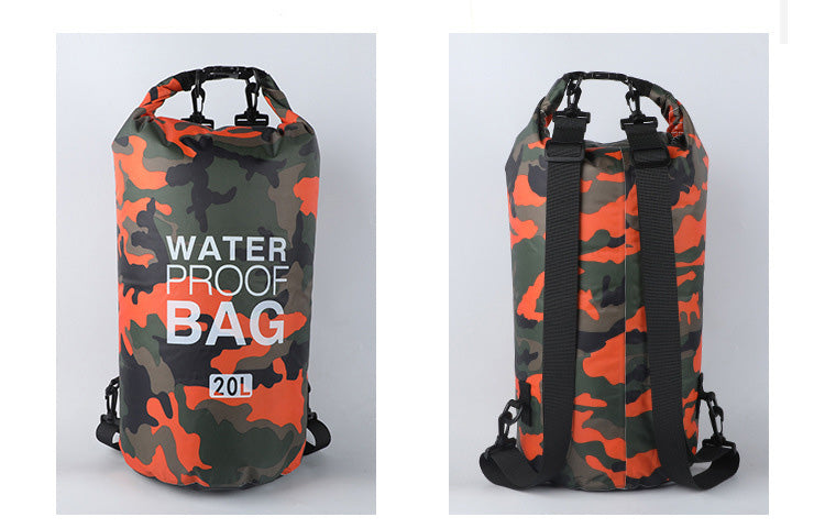 Camouflage 2L, 5L,10L, 15L, 20L, 30L Waterproof Dry Bag, Floating Storage Bag Dry Sack