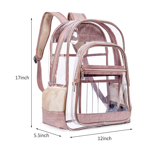 Large Volume Bookbag, School Bag, Travel Bag, PVC Bag See Through Bag Clear Bag Stadium Approved, Transparent See Through Clear Backpack, School Bag for Work, Sports Games