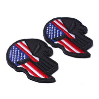 Tactical USA US American Spartan Dead Skull Helmet Patch Hook and Loop Embroidered Military US Dead Skull Flag Sticker Patch for Jackets Jeans Jersey Pants -3.54x2.36"
