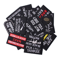 20 Pieces Tactical Morale Embroidery Iron-on Patch Military Funny Patch Full Embroidered Appliques for Tactical Gear