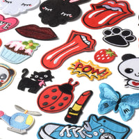 Embroidered Iron on Patches, Cute Sewing Applique for Jackets, Hats, Backpacks, Jeans, DIY Accessories, (24pcs)