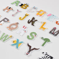 Iron on Sew on Letter Patches for Clothes, 26pcs Alphabet A to Z, Animals