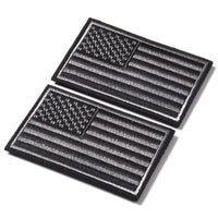 2 Pieces Tactical USA Flag Patch -Black & Gray- American Flag US United States of America Military Uniform Emblem Patches