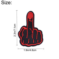 5Pcs Middle Finger Embroidered Iron on Patch for Clothes, Iron-on Patches / Sew-on Appliques Patches for Clothing, Jackets, Backpacks, Caps, Jeans