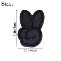 5Pcs Two Fingers Peace Victory Sign Embroidered Iron on Patch for Clothes, Iron-on Patches / Sew-on Appliques Patches for Clothing, Jackets, Backpacks, Caps, Jeans