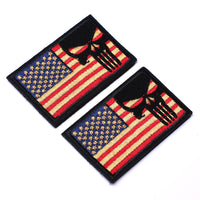 6 Pieces Dead Skull Don't Tread on Me USA American Flag Tactical Morale Hook & Loop Patch