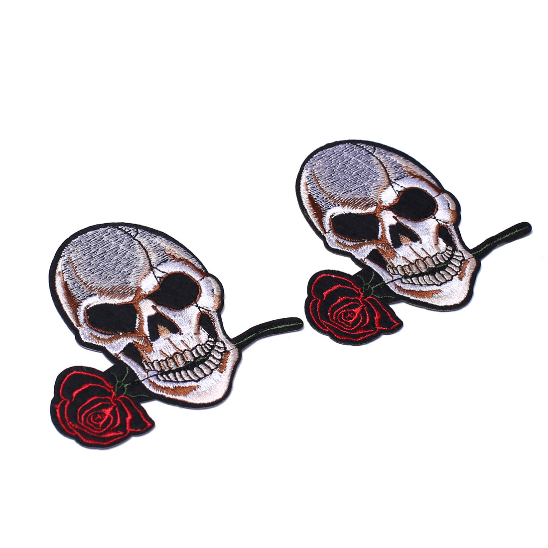 2 Pack American US Flag Patch, Embroidered Sew on Iron on Patches, 2PCS Skull and Roses