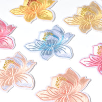 Embroidered Iron on Patches, Cute Sewing Applique for Clothes Dress, 3.14 inch Flowers