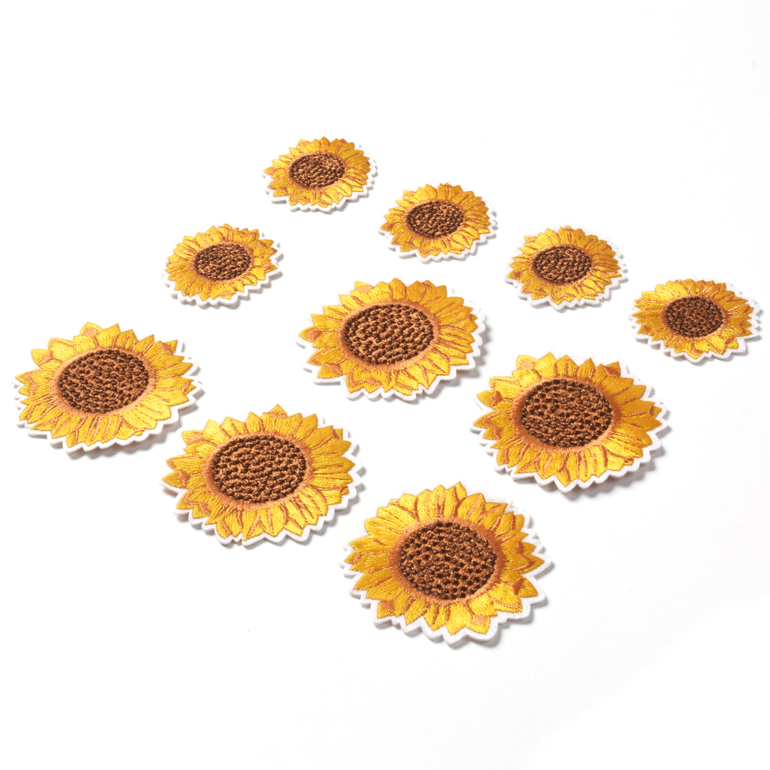 Sunflower Embroidery Patches Iron and Sew On Applique Badge for Clothes Jeans Jacket Hat Dress DIY Accessories (10 Pieces)