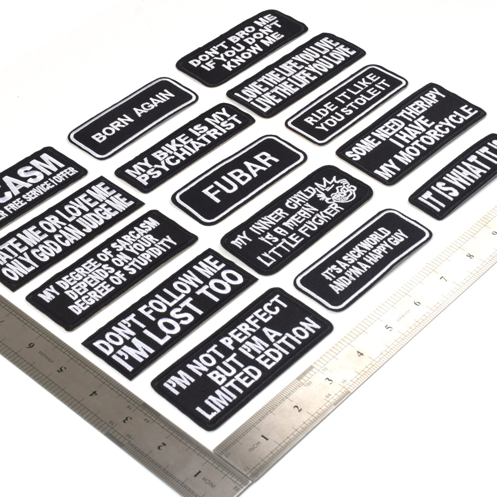 Words Slogan Cool Embroidered Iron on Patches, Cute Sewing Appliques, It Is What It Is Set