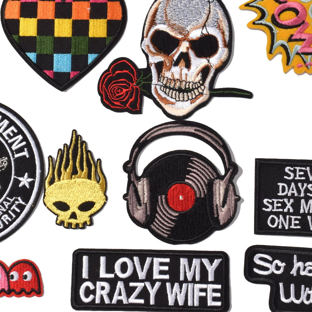 Embroidered Iron on Patches, Cute Sewing Appliques for Jackets, Hats, Backpacks, Jeans, DIY Accessories, Music 18pcs