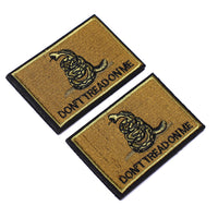 2 Pieces Don't Tread on Me Tactical Patch Military Morale Patch Gold
