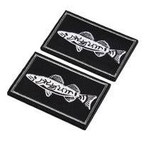 2Pcs Fishing Patches, Tactical Wildlife Walleye Patch, Black