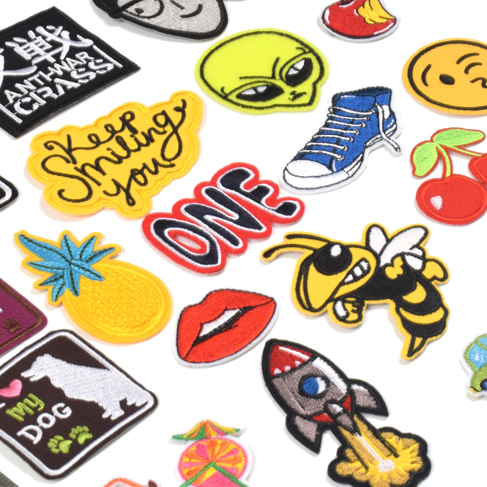 Words Slogan Cool Embroidered Iron on Patches, Cute Sewing Applique for Motorcycle Biker Jackets Jeans Backpacks Caps (22PCS)
