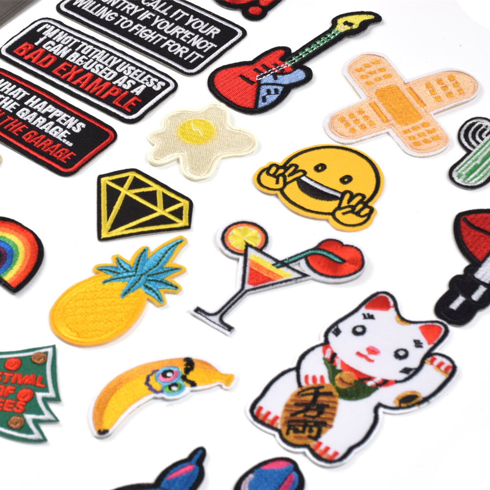 Embroidered Iron on Patches, Cute Sewing Applique for Jackets, Hats, Backpacks, Jeans, DIY Accessories, (22PCS)