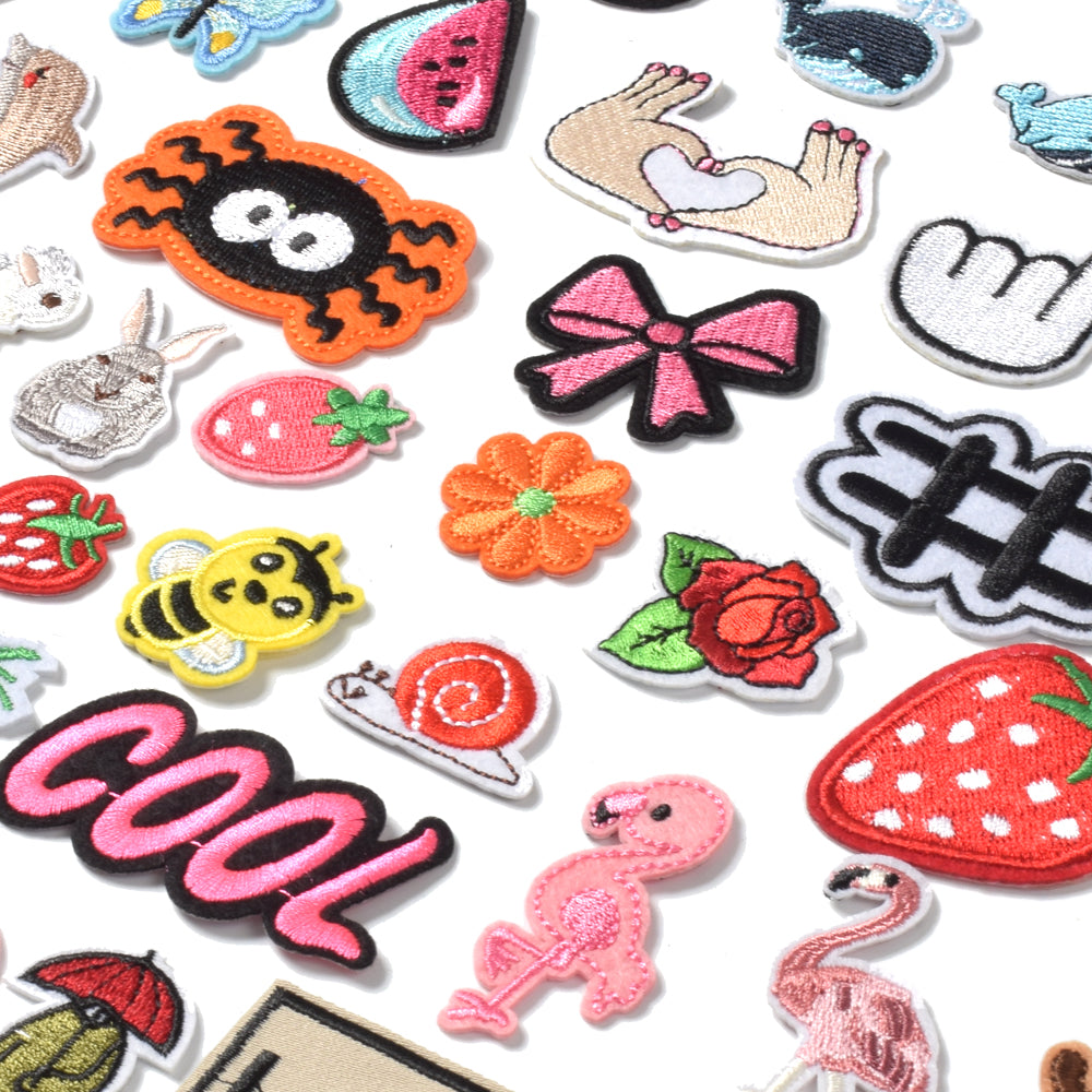 Embroidered Iron on Patches, Cute Sewing Applique for Jackets, Hats, Backpacks, Jeans, DIY Accessories, (70PCS)