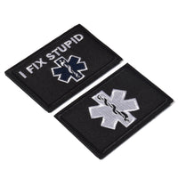 I Fix Stupid EMT Medic Funny Patches, Tactical Military Morale Patch Hook & Loop Tactical Patch