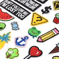Words Slogan Cool Embroidered Iron on Patches, Cute Sewing Applique for Motorcycle Biker Jackets Jeans Backpacks Caps (22PCS)