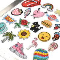 Embroidered Iron on Patches, Cute Sewing Applique for Jackets, Hats, Backpacks, Jeans, DIY Accessories, (22PCS)
