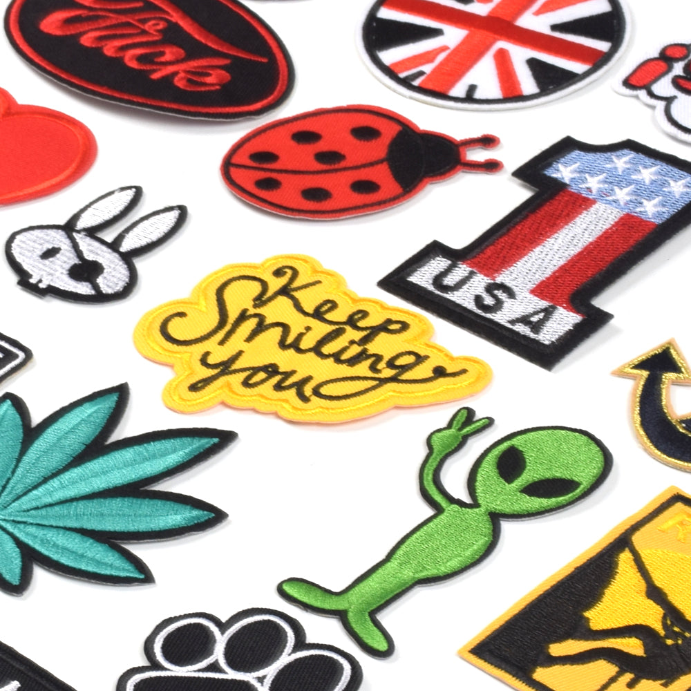 Cool Embroidered Iron on Patches, Cute Sewing Applique, Music Style 22PCS