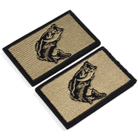 2Pcs Fishing Patches, Wildlife Largemouth Bass Patch, Coyote