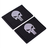 2 Pieces Dead Skull Tactical Patch - Black