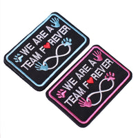 2Pcs Service Dog Patches, We Are A Team Forever, Embroidered Badge Fastener Hook & Loop Emblem