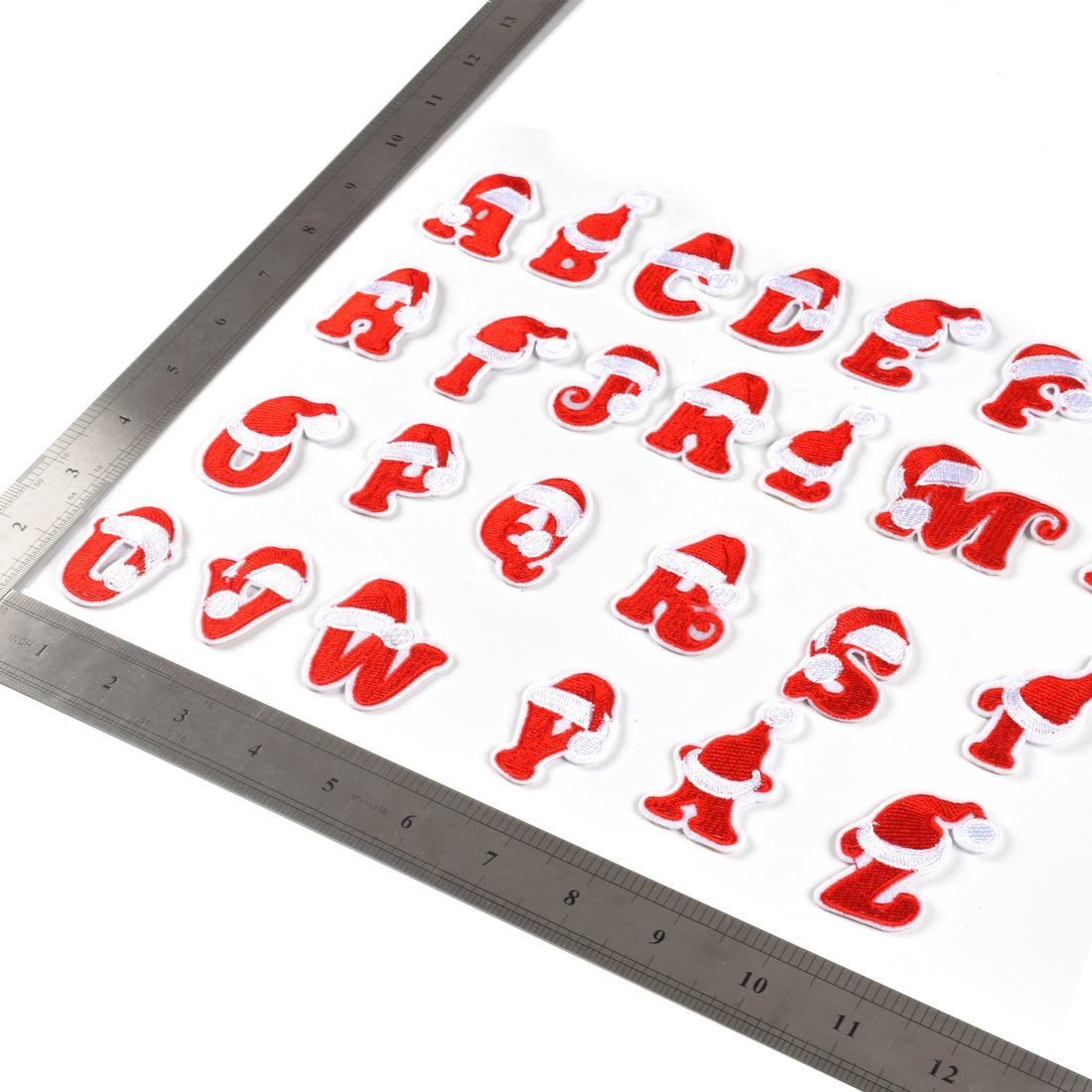 Iron on Sew on Letter Patches for Clothes, 26pcs Alphabet A to Z, Christmas