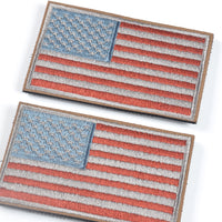 2 Pieces Tactical US American Flag Patch, Military USA United States of America Uniform Emblem Patches, Red & Blue