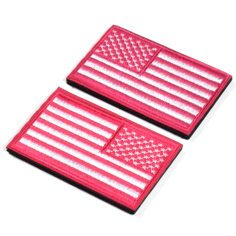 2 Pieces Tactical USA Flag Patch American Flag US United States of America  Regular and Reverse Military Uniform Emblem Patches (Multitan - 2 Packs