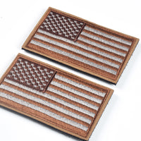 2 Pieces Tactical US American Flag Patch, Military USA United States of America Uniform Emblem Patches, Brown
