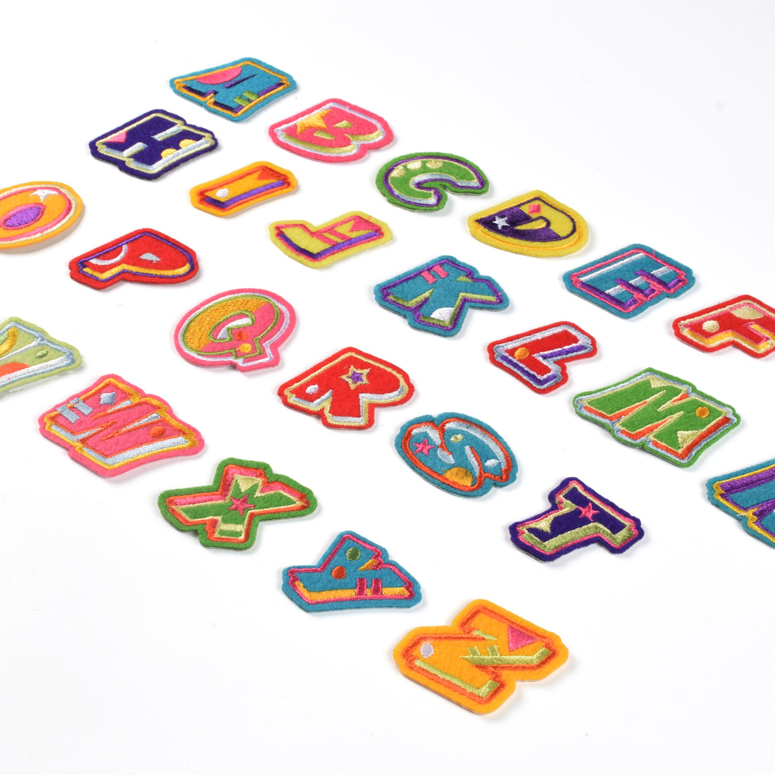 Iron on Sew on Letter Patches for Clothes, 26pcs Alphabet A to Z, Fruit