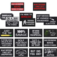 20 Pieces Tactical Morale Embroidery Patch Military Funny Patch Full Embroidered Appliques for Tactical Gear