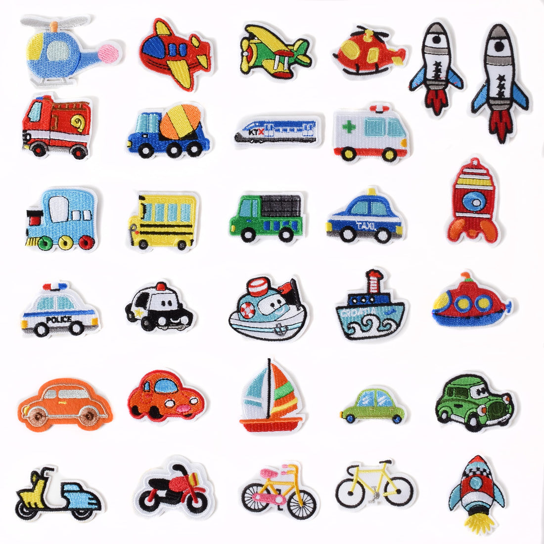 Set of 30 pcs Car Embroidered Iron on Patch for Clothes, Iron-on Patches / Sew-on Appliques Patches for Clothing, Jackets, Backpacks, Caps, Jeans