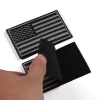 2 Pieces Tactical US American Flag Patch, Military USA United States of America Uniform Emblem Patches, Multitan-Reverse Balck