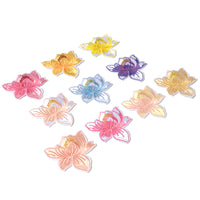 Embroidered Iron on Patches, Cute Sewing Applique for Clothes Dress, 3.14 inch Flowers
