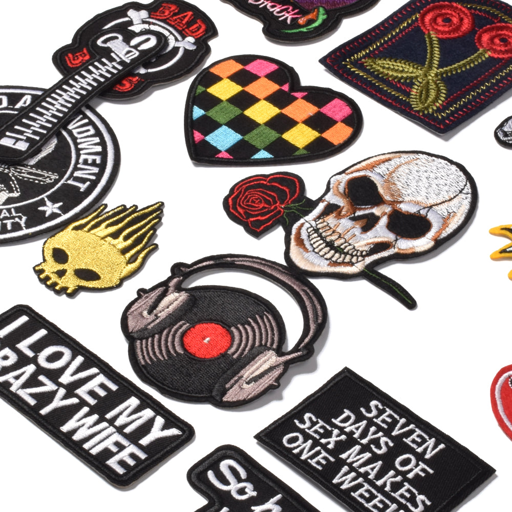 Embroidered Iron on Patches, Cute Sewing Appliques for Jackets, Hats, Backpacks, Jeans, DIY Accessories, Music 18pcs