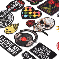 Embroidered Iron on Patches, Cute Sewing Appliques for Jackets, Hats, Backpacks, Jeans, DIY Accessories, Music 18pcs