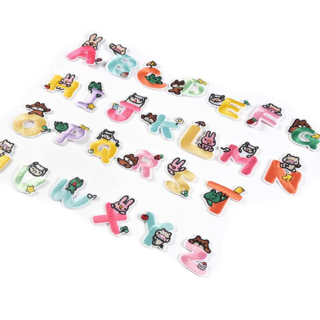 Iron on Sew on Letter Patches for Clothes, 26pcs Alphabet A to Z, Bunny