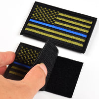 2 Pieces Tactical USA Flag Patch -Green & blue - American Flag US United States of America Military Uniform Emblem Patches