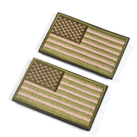 2 Pieces Tactical US American Flag Patch, Military USA United States of America Uniform Emblem Patches, Green