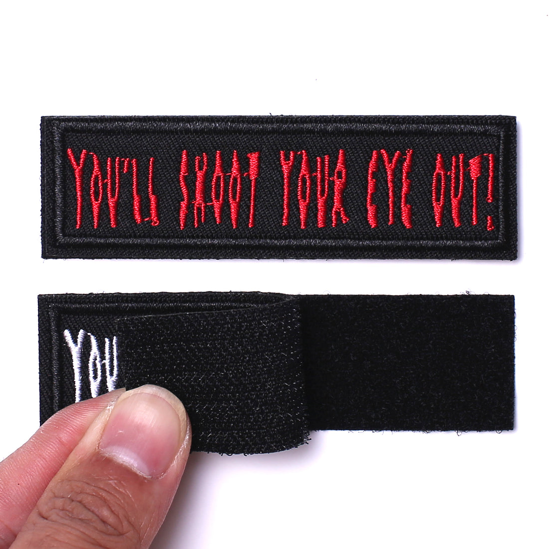2 Pieces you'll shoot your eye out Tactical Patch