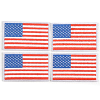 4 Pack American US Flag Patch, Embroidered Sew on Iron on Patches, 4PCS Red and Blue